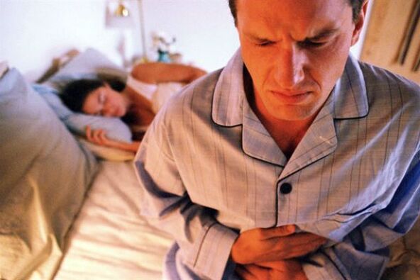 Abdominal pain due to prostatitis