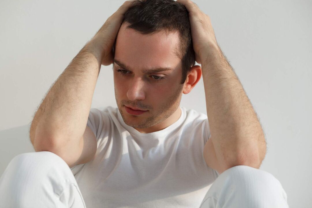 A man has prostatitis, which causes inflammation of the prostate gland.
